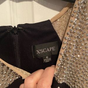 Black and nude beaded evening dress, size 6